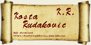 Kosta Rudaković vizit kartica